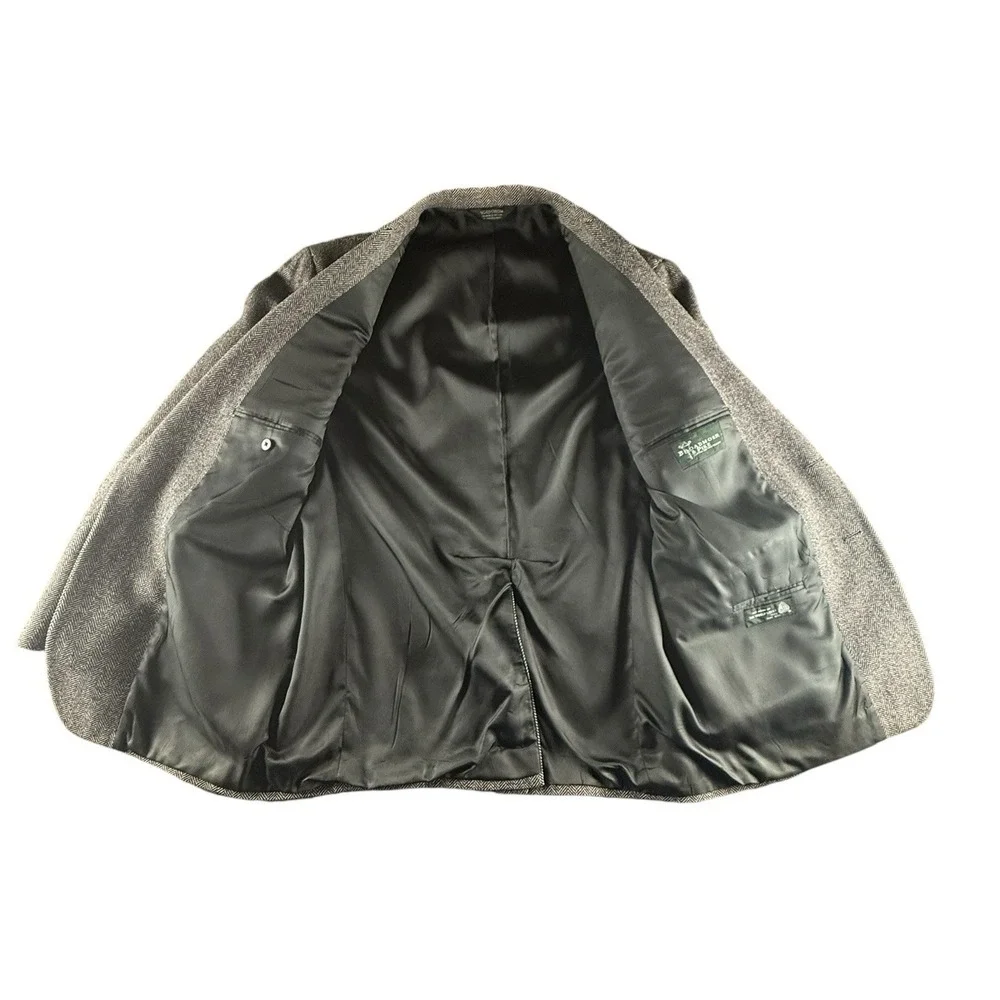 Brooks & Pike Herringbone‎ Blazer 44L Wool Nordstrom Gray USA Made